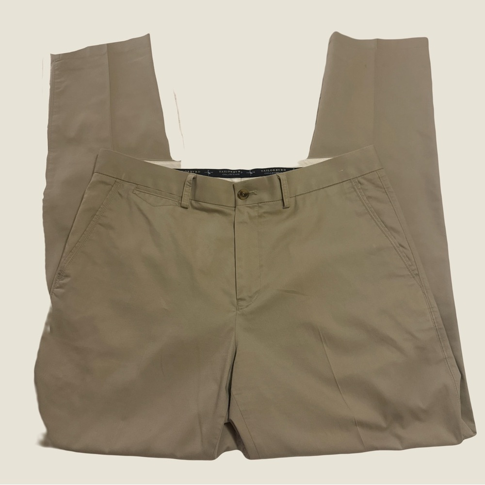 Tailorbyrd Tan Chinos Classic Cotton-Blend